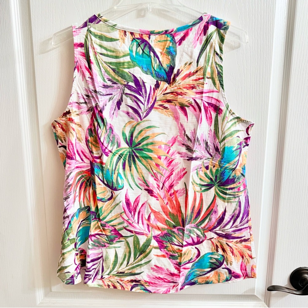 St. John's Bay Multicolor Tropical Tank Top - Picture 4 of 4